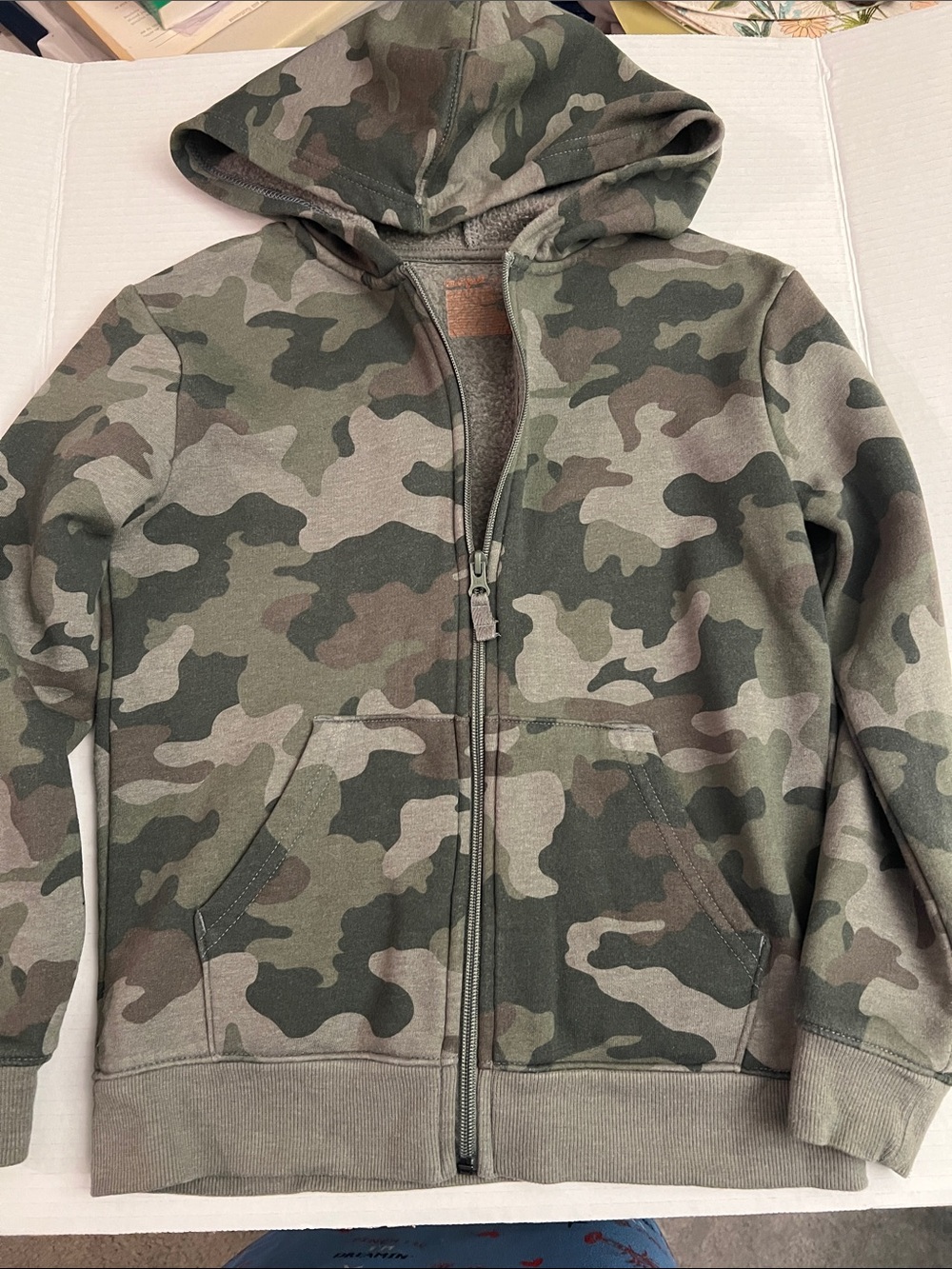 Cat & Jack Kids' Green Camo Zip-Up Hoodie